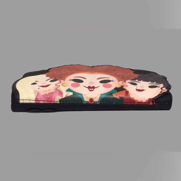 NWT DISNEY Loungefly Hocus Pocus Sanderson Sisters Black Flap Wallet